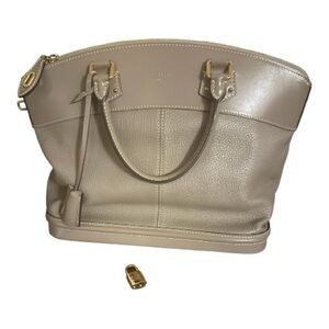 Louis Vuitton Suhali LockIt Handbag Gray Leather